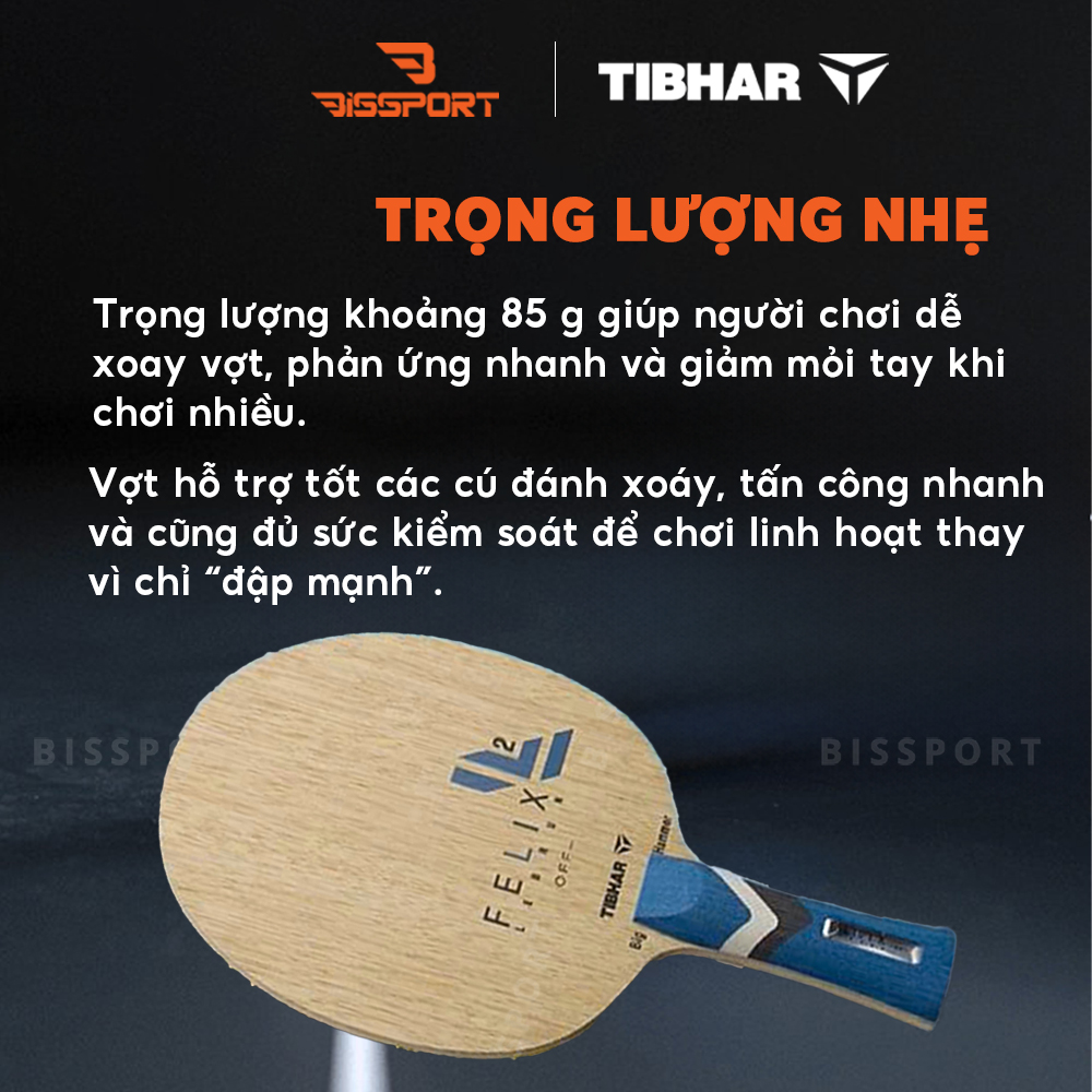 Cốt Vợt Bóng Bàn Tibhar FELIX OFF Xanh - FL Chính Hãng - Kiểm Soát Tốt - Tấn Công Mạnh Mẽ - Bền Bỉ- Tốc Độ Cao